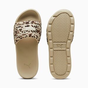 Puma Women's Tan Leopard Print Slide Sandals